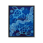 Authentic Aboriginal Artwork - 2 Turtles  Framed Canvas Print Gallery Image 6