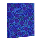 The Rivers around Us (blue) - Authentic Aboriginal Art Canvas Print Gallery Image 6