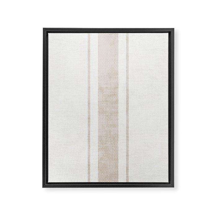 AEGEAN BOLD TICKING STRIPE JUTE Framed Canvas Print Gallery Image 1
