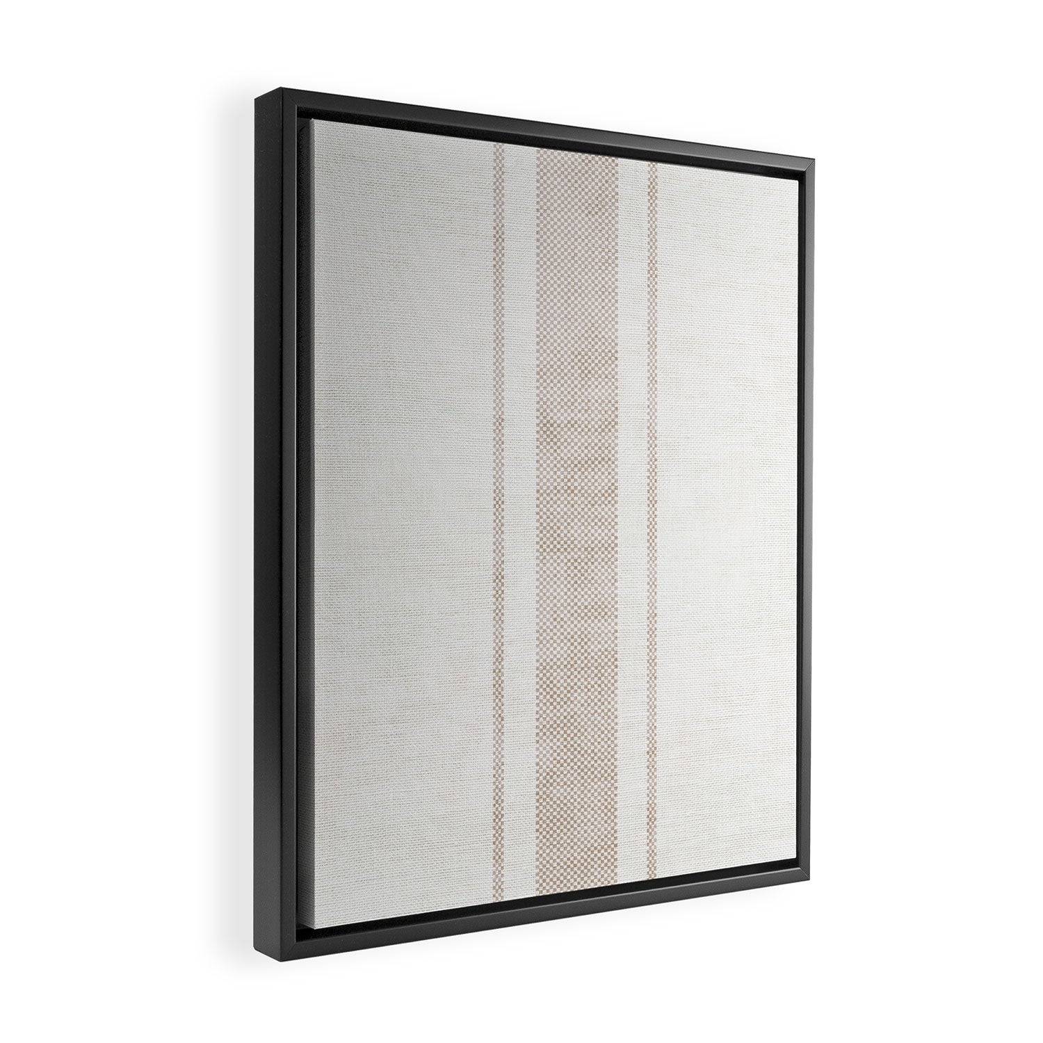 AEGEAN BOLD TICKING STRIPE JUTE Framed Canvas Print Gallery Image 2