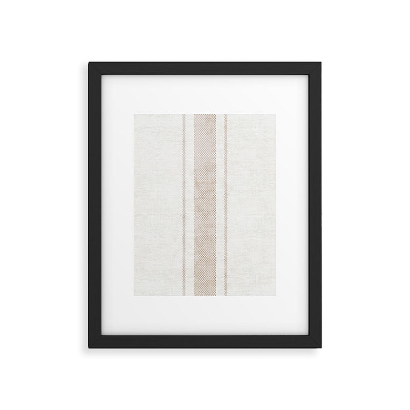 AEGEAN BOLD TICKING STRIPE JUTE Framed Art Print Gallery Image 6