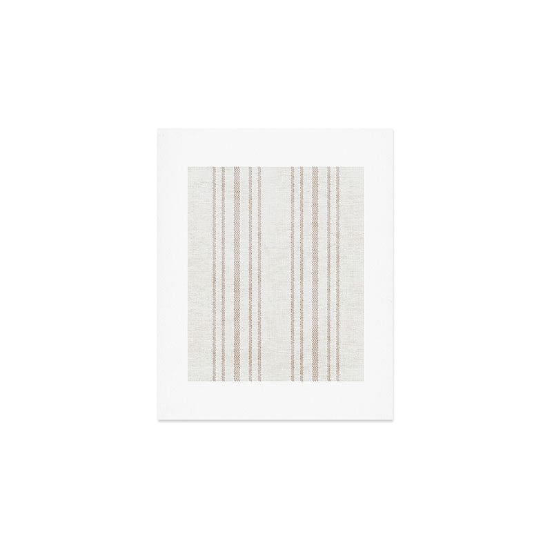 AEGEAN MULTI SIMPLE TICKING STRIPE JUTE Art Print Gallery Image 1