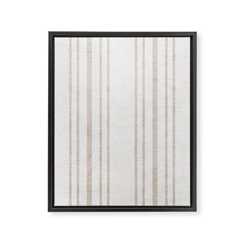 AEGEAN MULTI SIMPLE TICKING STRIPE JUTE Framed Canvas Print Gallery Image 8