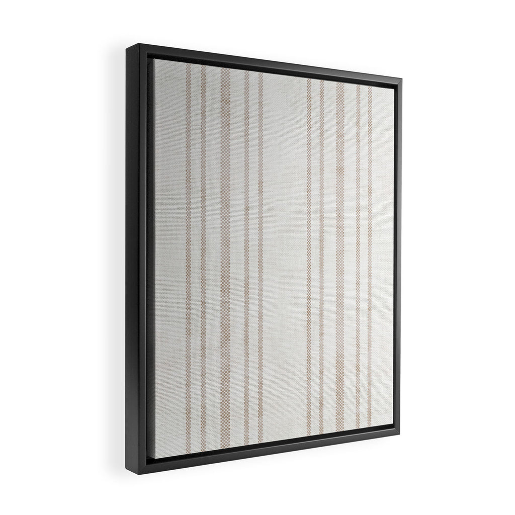 AEGEAN MULTI SIMPLE TICKING STRIPE JUTE Framed Canvas Print Gallery Image 2