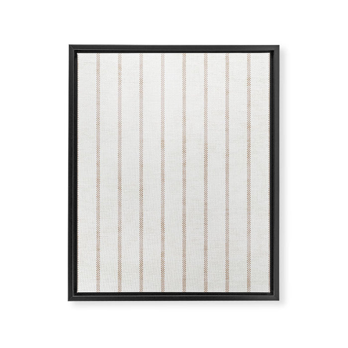  AEGEAN SIMPLE TICKING STRIPE JUTE Framed Canvas Print Gallery Image 1