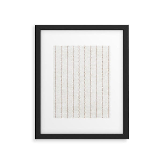  AEGEAN SIMPLE TICKING STRIPE JUTE Framed Art Print Gallery Image 1