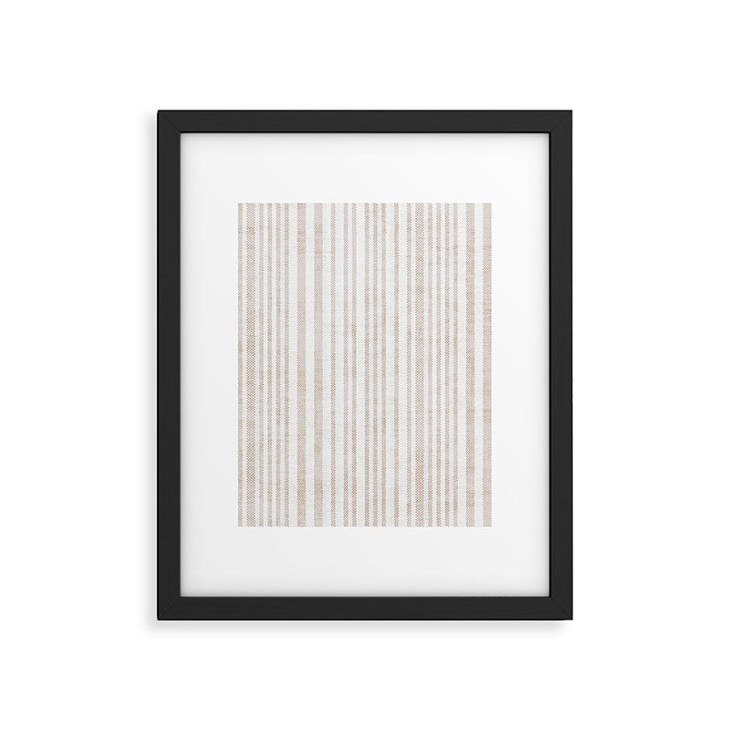 AEGEAN SOFT TICKING STRIPE Framed Art Print Gallery Image 6