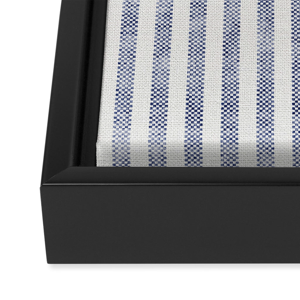 AEGEAN TICKING STRIPE BLUE Framed Canvas Print Gallery Image 3