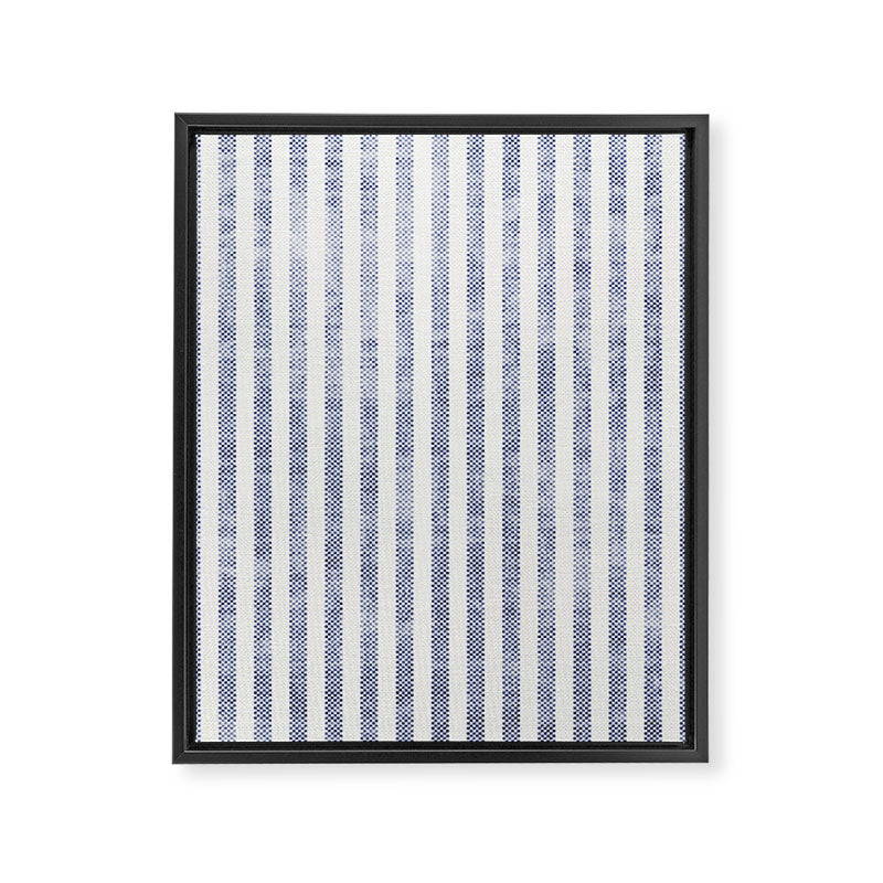 AEGEAN TICKING STRIPE BLUE Framed Canvas Print Gallery Image 8