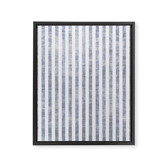 AEGEAN TICKING STRIPE BLUE Framed Canvas Print Gallery Image 1