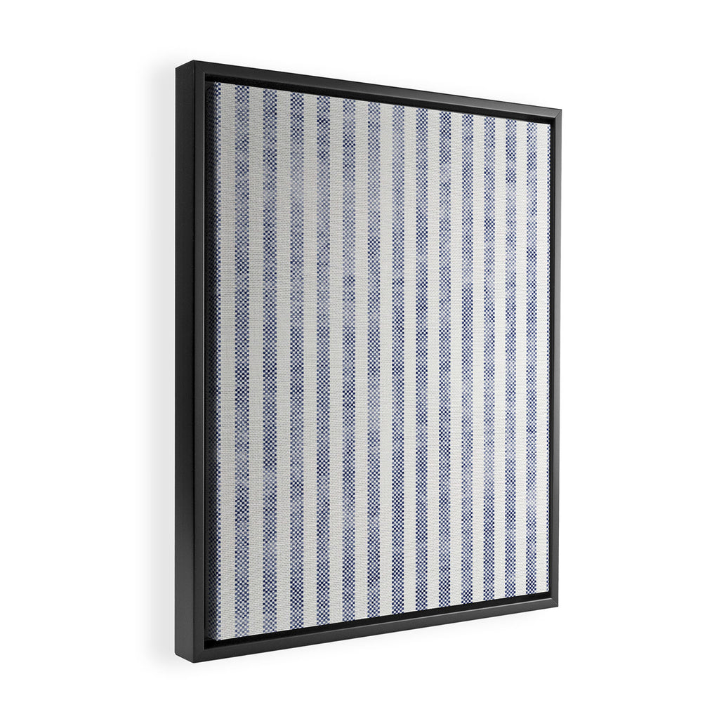 AEGEAN TICKING STRIPE BLUE Framed Canvas Print Gallery Image 2