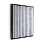 AEGEAN TICKING STRIPE BLUE Framed Canvas Print Gallery Image 2