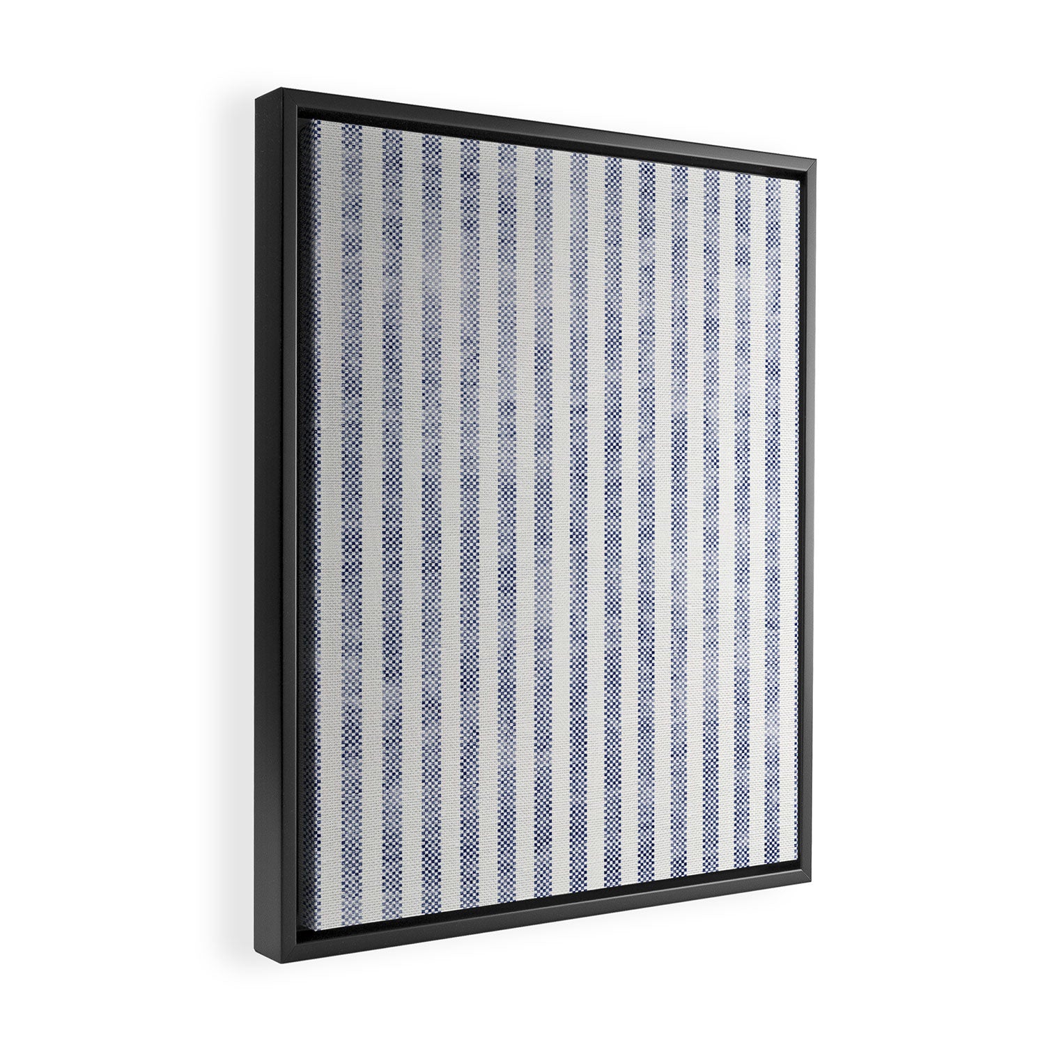 AEGEAN TICKING STRIPE BLUE Framed Canvas Print Gallery Image 2