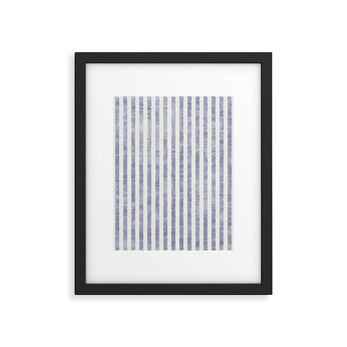 AEGEAN TICKING STRIPE BLUE Framed Art Print Gallery Image 1