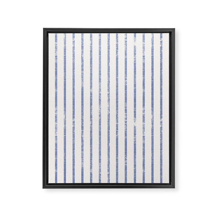 AEGEAN WIDE TICKING STRIPE Framed Canvas Print Gallery Image 1