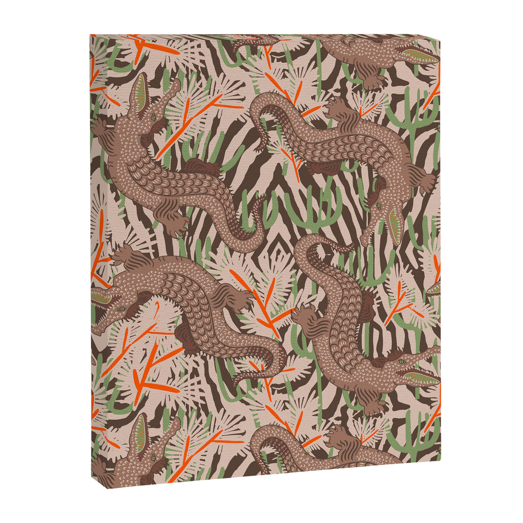 BAZAAR MOCHA GATOR Inspired by PANTONE 17 1230 Mocha Mousse Canvas Print Gallery Image 8