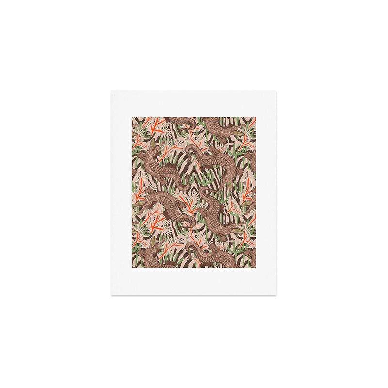 BAZAAR MOCHA GATOR Inspired by PANTONE 17 1230 Mocha Mousse Art Print Gallery Image 1