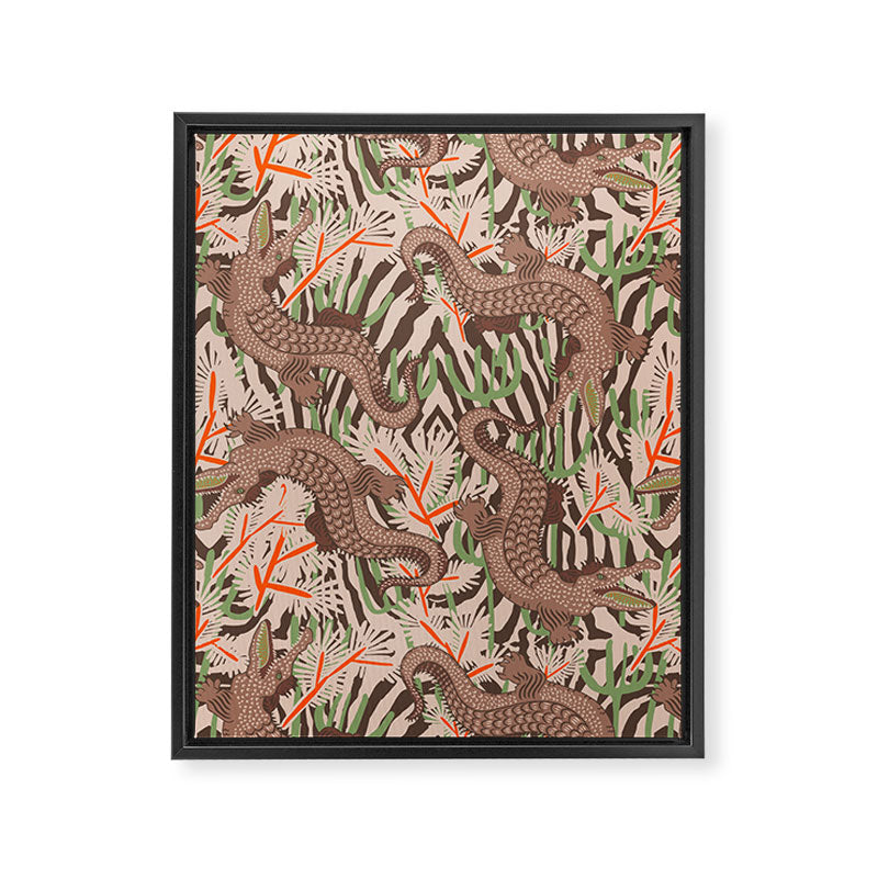 BAZAAR MOCHA GATOR Inspired by PANTONE 17 1230 Mocha Mousse Framed Canvas Print Gallery Image 8