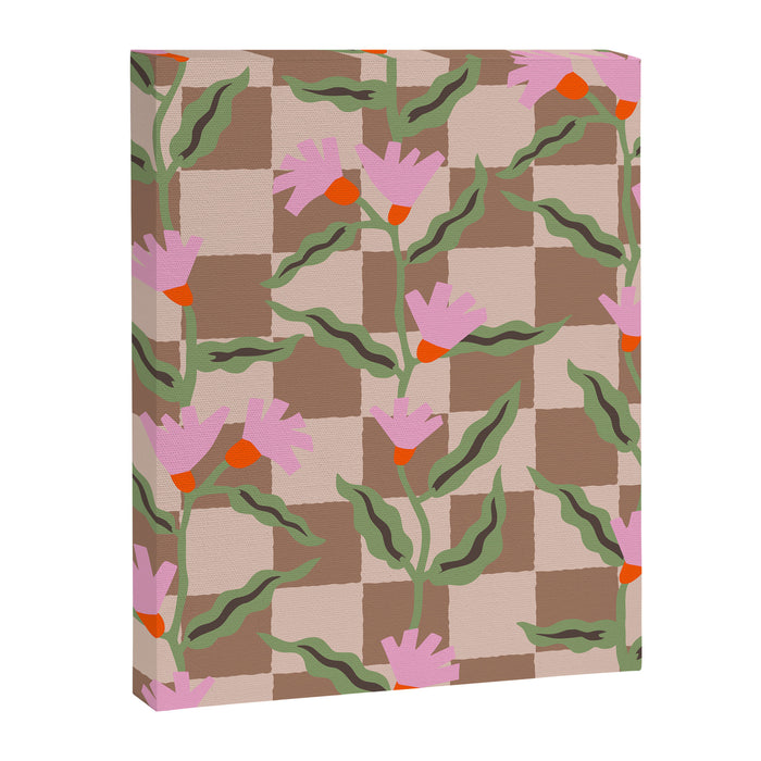 CELIE CHECKER Inspired by PANTONE 17 1230 Mocha Mousse Canvas Print Gallery Image 1