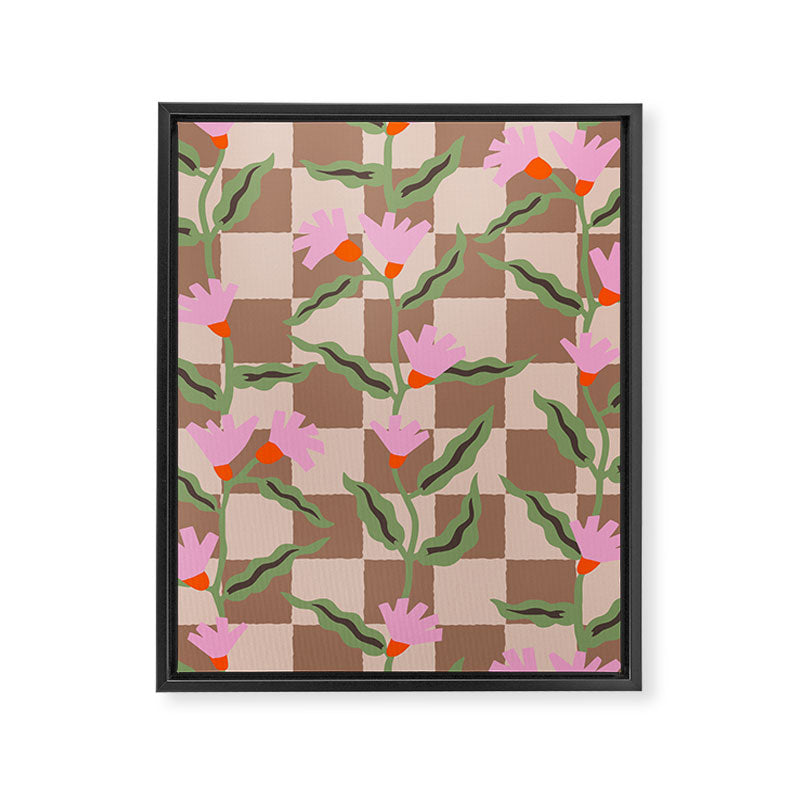 CELIE CHECKER Inspired by PANTONE 17 1230 Mocha Mousse Framed Canvas Print Gallery Image 8
