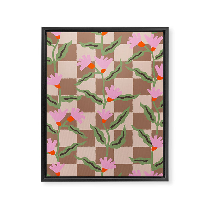 CELIE CHECKER Inspired by PANTONE 17 1230 Mocha Mousse Framed Canvas Print Gallery Image 1