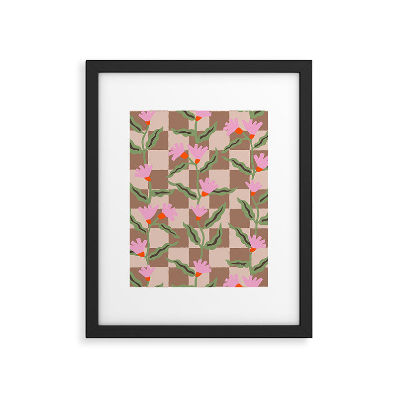 CELIE CHECKER Inspired by PANTONE 17 1230 Mocha Mousse Framed Art Print Gallery Image 6