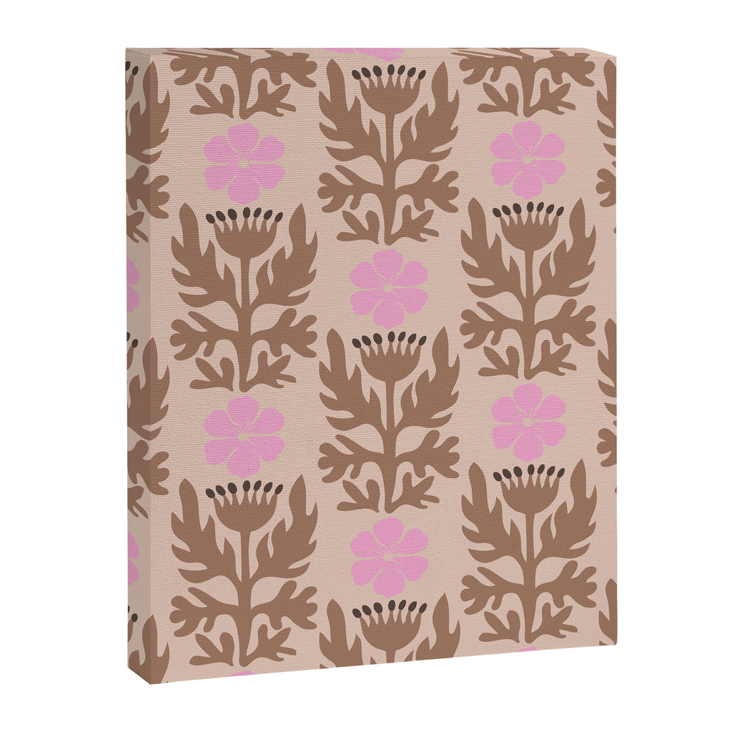 CELIE FLOWER PATCH Inspired by PANTONE 17 1230 Mocha Mousse Canvas Print Gallery Image 8