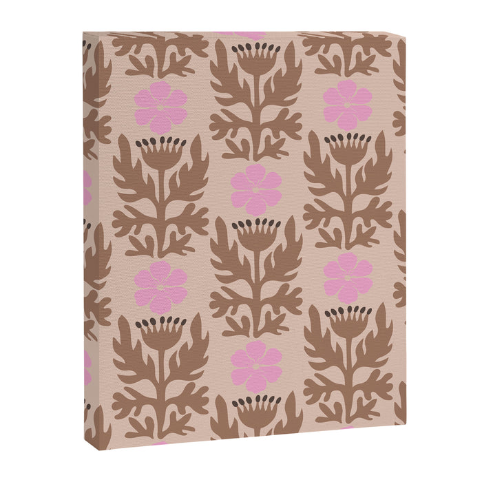 CELIE FLOWER PATCH Inspired by PANTONE 17 1230 Mocha Mousse Canvas Print Gallery Image 1