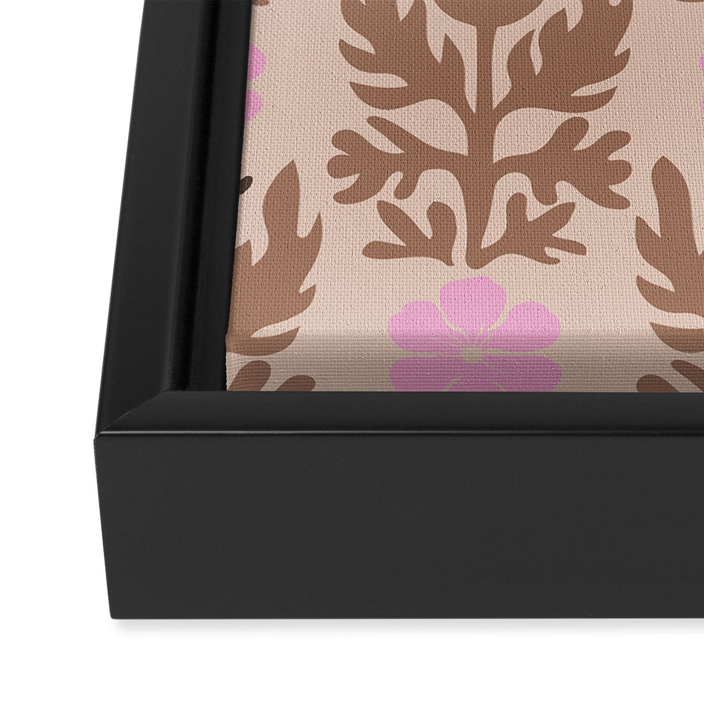 CELIE FLOWER PATCH Inspired by PANTONE 17 1230 Mocha Mousse Framed Canvas Print Gallery Image 3