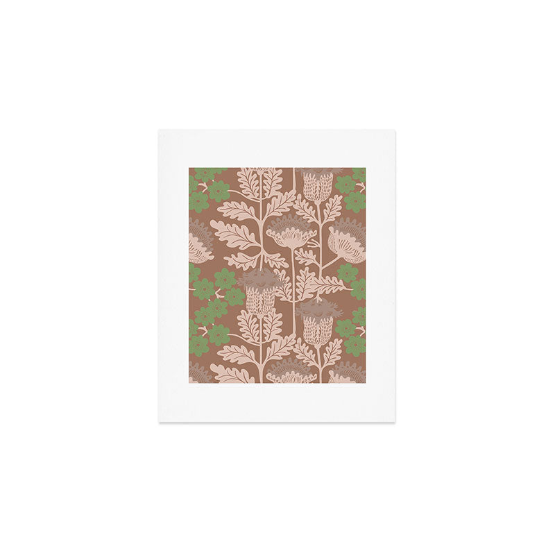 CELIE GARDEN  Inspired by PANTONE 17 1230 Mocha Mousse Art Print Gallery Image 1