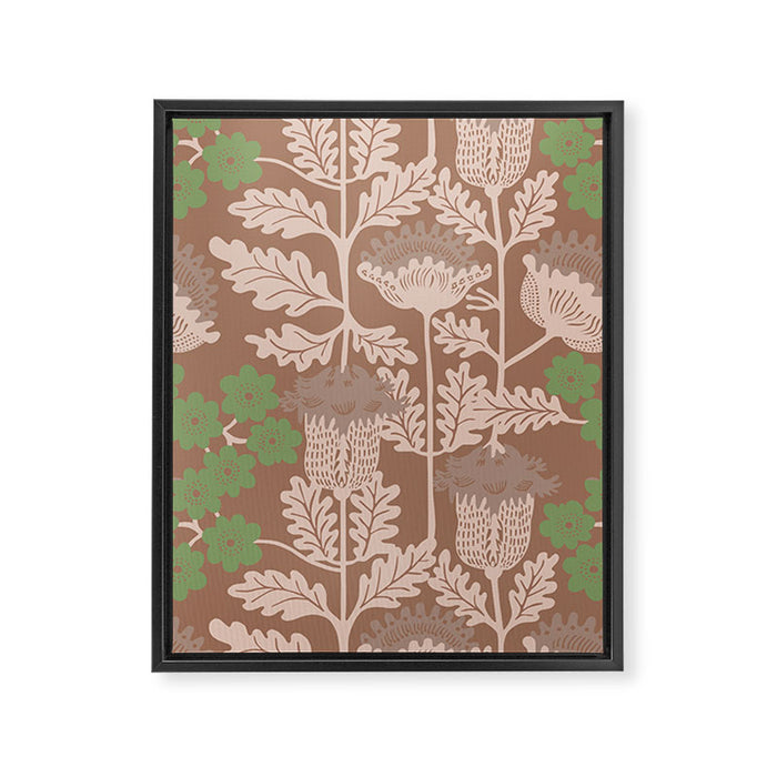 CELIE GARDEN  Inspired by PANTONE 17 1230 Mocha Mousse Framed Canvas Print Gallery Image 1