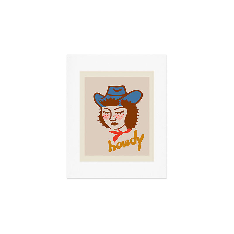 COWGIRL HOWDY Art Print Gallery Image 1