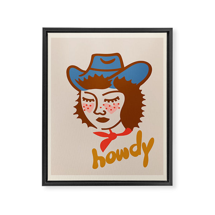 COWGIRL HOWDY Framed Canvas Print Gallery Image 1