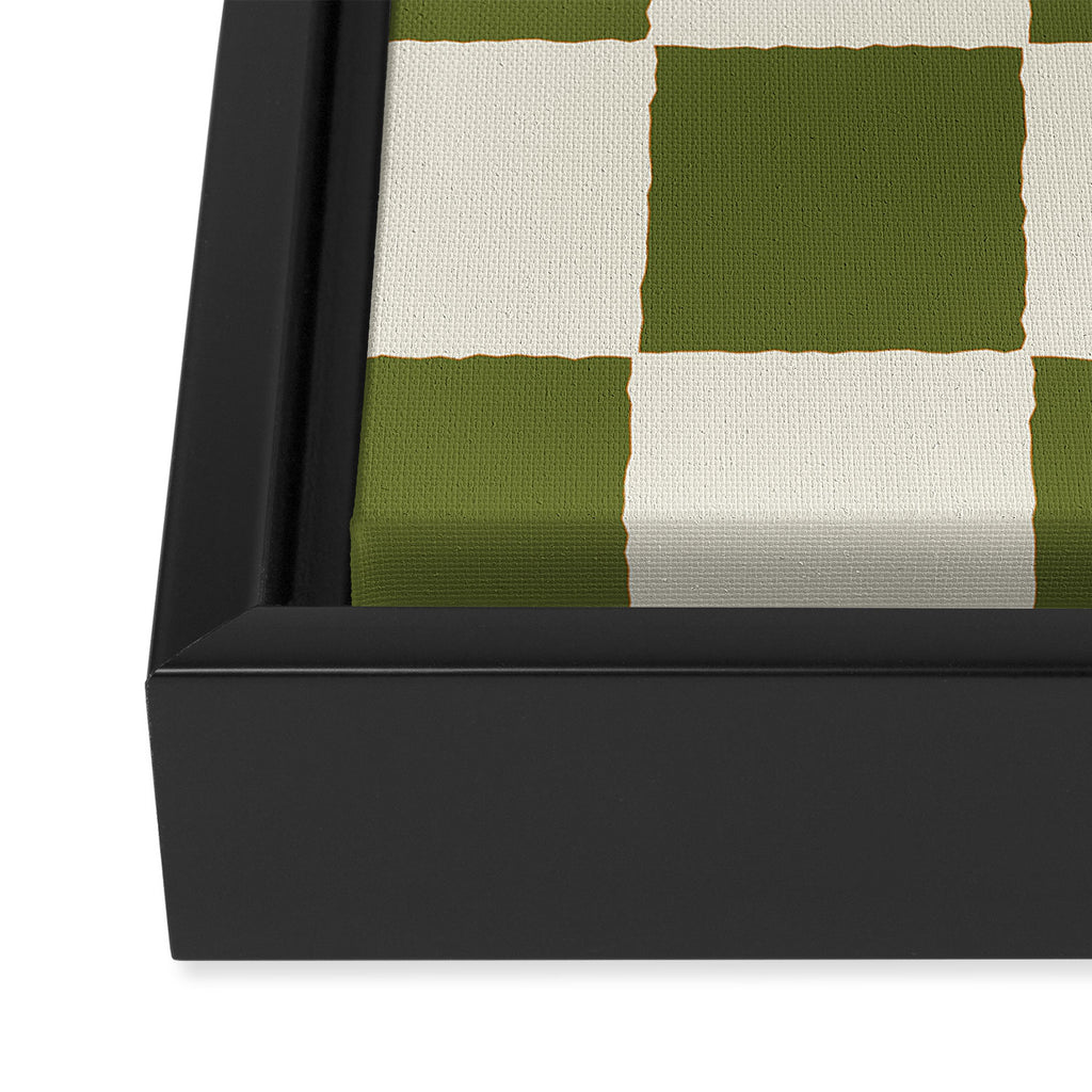 DESERT CHECKER OLIVE Framed Canvas Print Gallery Image 3