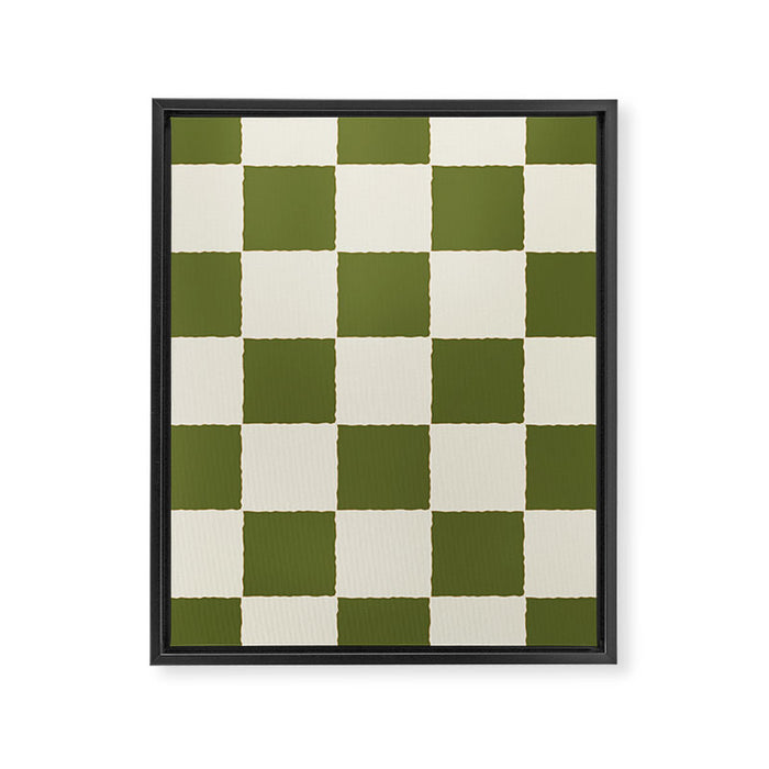 DESERT CHECKER OLIVE Framed Canvas Print Gallery Image 1