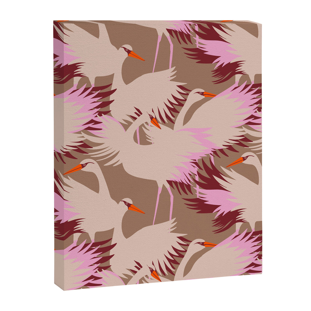 FARM FOLK SWAN Inspired by PANTONE 17 1230 Mocha Mousse Canvas Print Gallery Image 8
