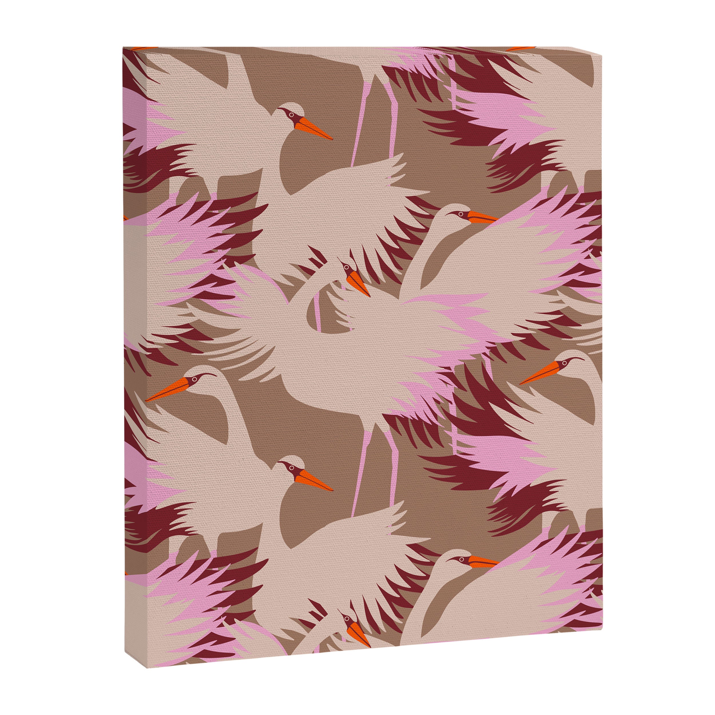 FARM FOLK SWAN Inspired by PANTONE 17 1230 Mocha Mousse Canvas Print Gallery Image 8