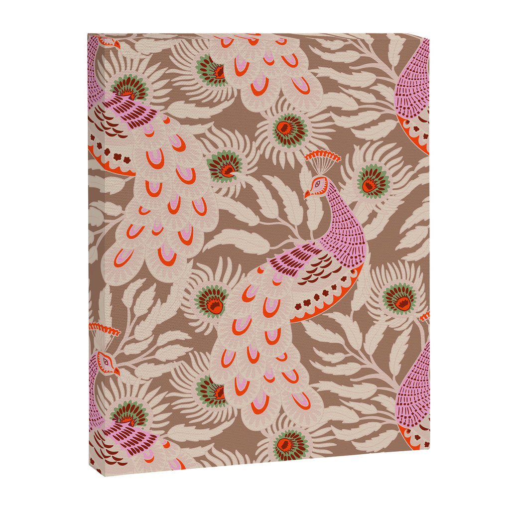 FARMFOLK PEACOCK Inspired by PANTONE 17 1230 Mocha Mousse Canvas Print Gallery Image 8