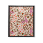FARMFOLK PEACOCK Inspired by PANTONE 17 1230 Mocha Mousse Framed Canvas Print Gallery Image 8
