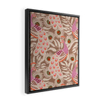 FARMFOLK PEACOCK Inspired by PANTONE 17 1230 Mocha Mousse Framed Canvas Print Gallery Image 2