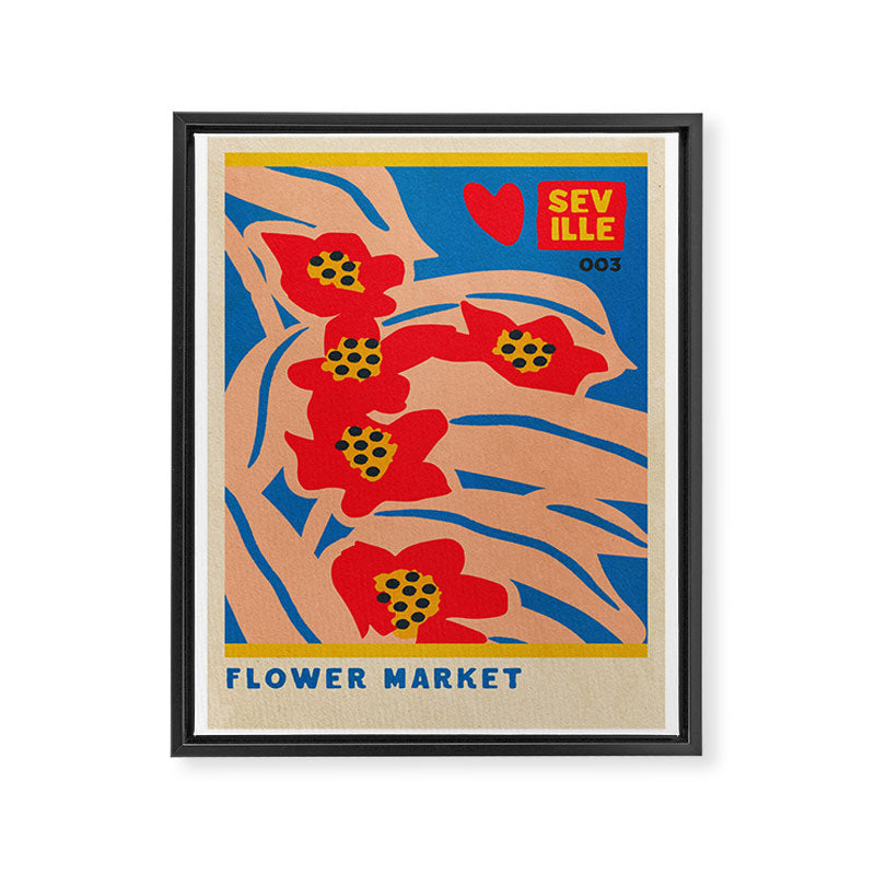 FLOWER MARKET SEVILLE Framed Canvas Print Gallery Image 6