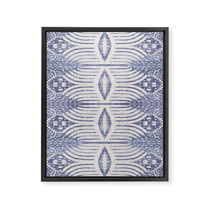 FRENCH LINEN TRIBAL IKAT Framed Canvas Print Gallery Image 1