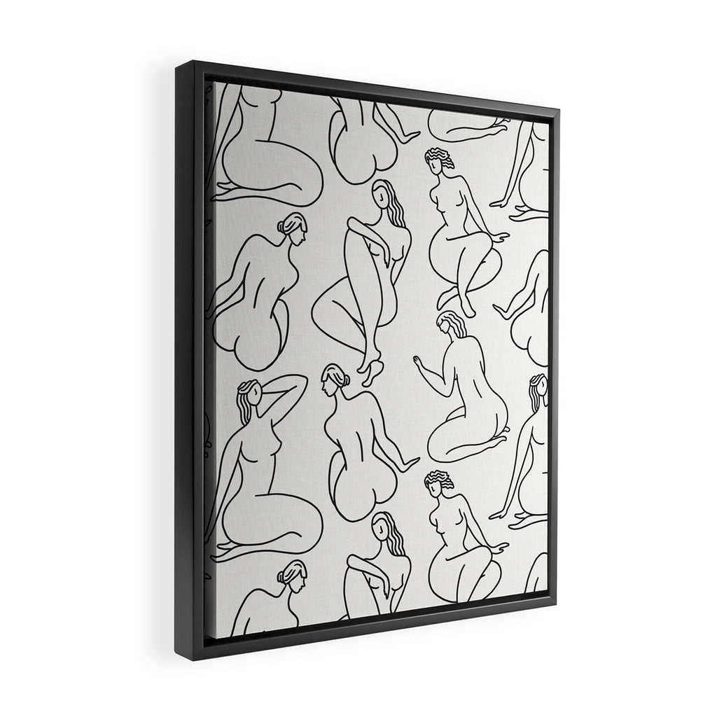 HERA LIGHT LINEN Framed Canvas Print Gallery Image 2