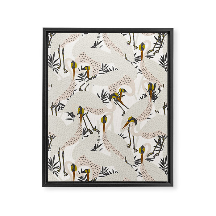 HERON WHITE Framed Canvas Print Gallery Image 1