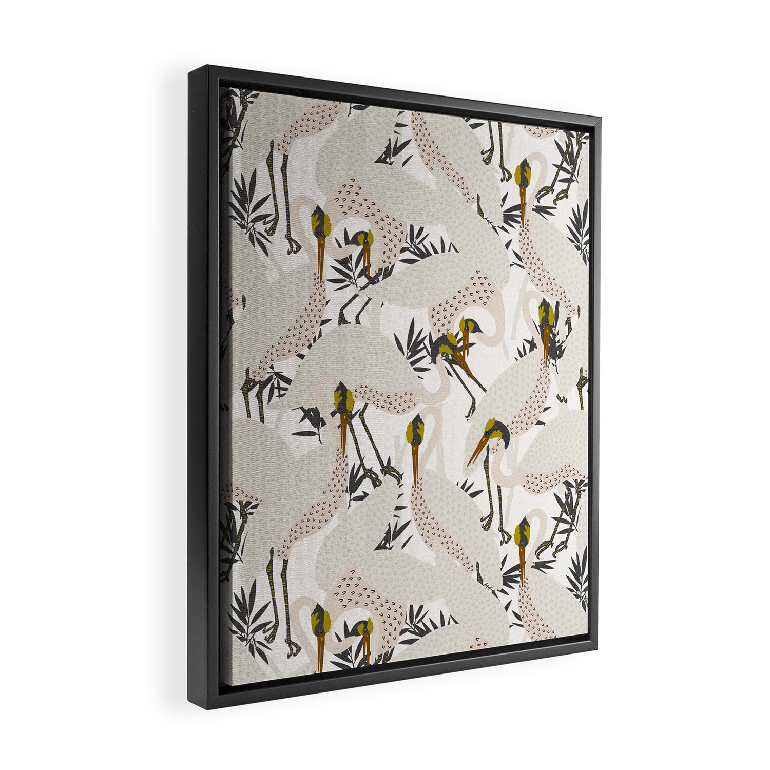HERON WHITE Framed Canvas Print Gallery Image 2