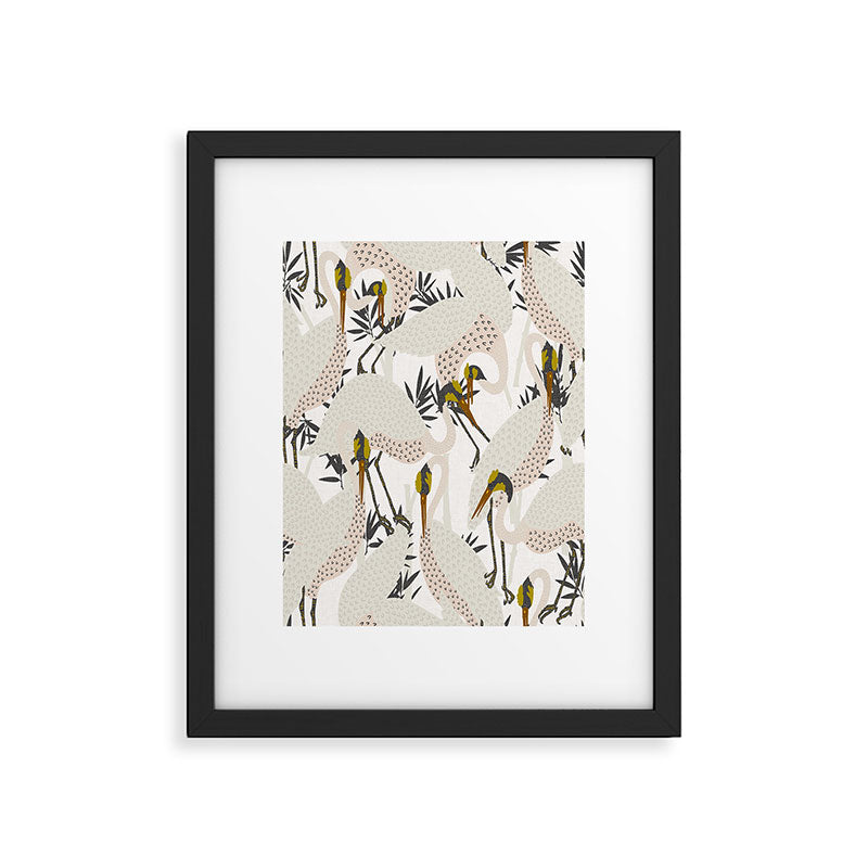 HERON WHITE Framed Art Print Gallery Image 4