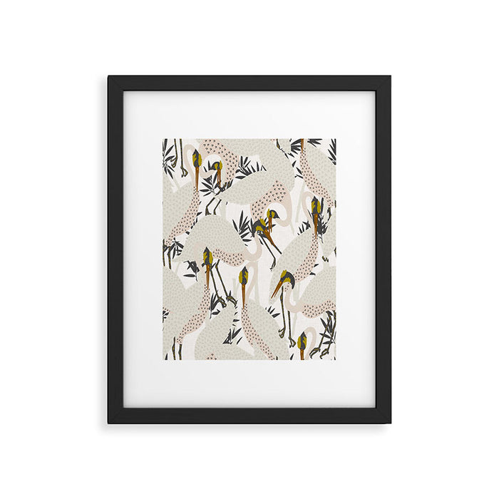 HERON WHITE Framed Art Print Gallery Image 1