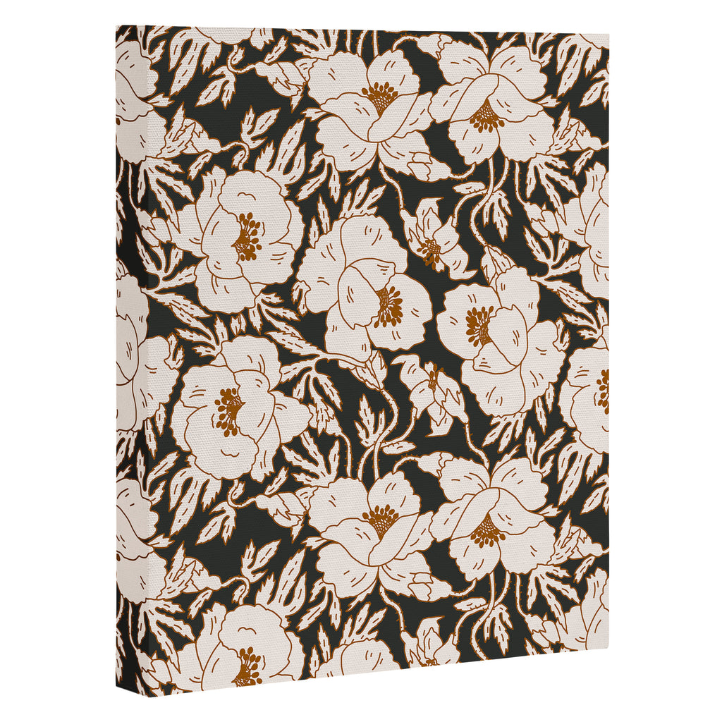 INDRA POPPY DARK Canvas Print Gallery Image 3