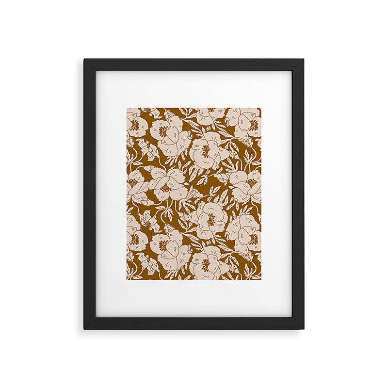 INDRA POPPY OCHRE Framed Art Print Gallery Image 6
