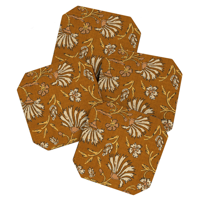 KALAMI FLORAL MUSTARD Coaster Gallery Image 1